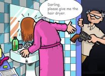 Husband hands wife a gun instead of a hair dryer.jpg