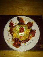 Quail Eggs Resting On A Quail Egg Omelette Nest With A Foundation Of Salami & A Guard Of Roasted.jpg