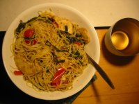 Pasta with chicken breast, collards and red peppers.jpg