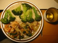 Swai fried with ginger, cilantro and bread crumbs + broccoli, vidalia onions and rice.jpg