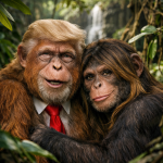 Trump and Melania as apes in the jungle.png