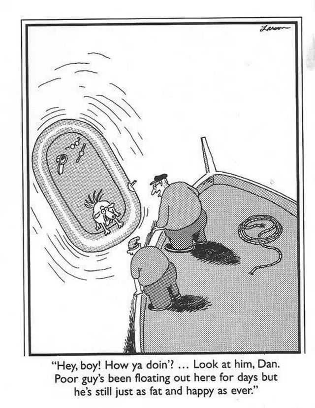 r/TheFarSide - Never hold back jerky from the dog.