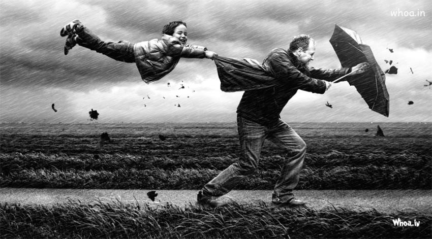 Funny-Father-And-Children-Rainy-Hd-Wallpaper.jpg